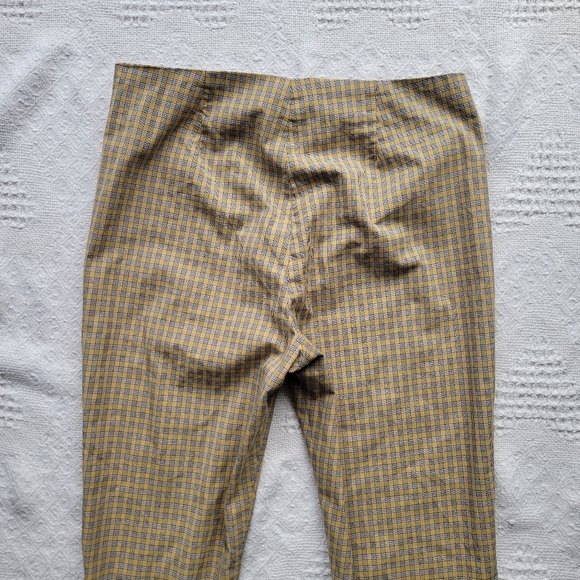 Sunday Best by Aritzia Merida Pant Acacia Yellow Check Straight Leg Mid Rise Pan - Picture 5 of 11